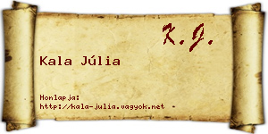 Kala Júlia névjegykártya